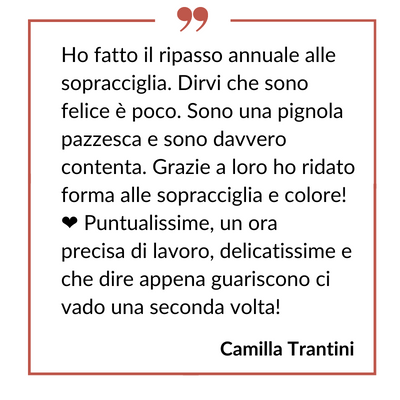 Recensione di una cliente del centro estetico